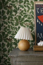 2049 In the Oak Light Green and Beige Icons Wallpaper by Boråstapeter