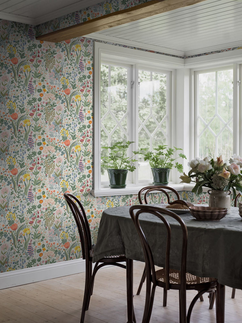 2053 Blomsterhav Multicoloured Icons Wallpaper by Boråstapeter