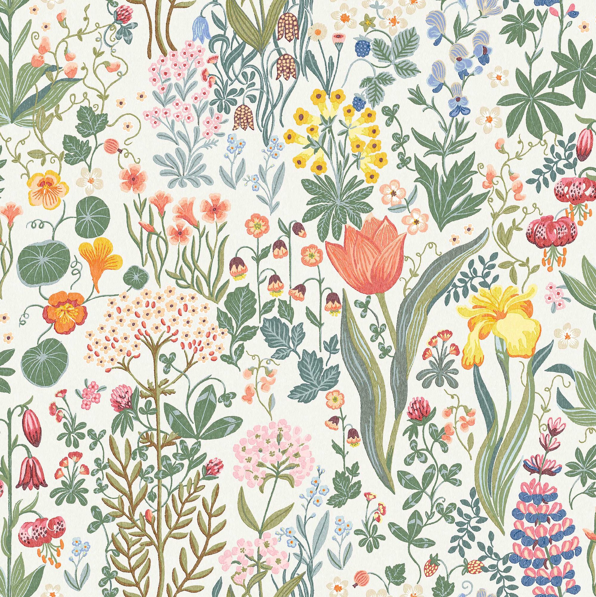 2053 Blomsterhav Multicoloured Icons Wallpaper by Boråstapeter