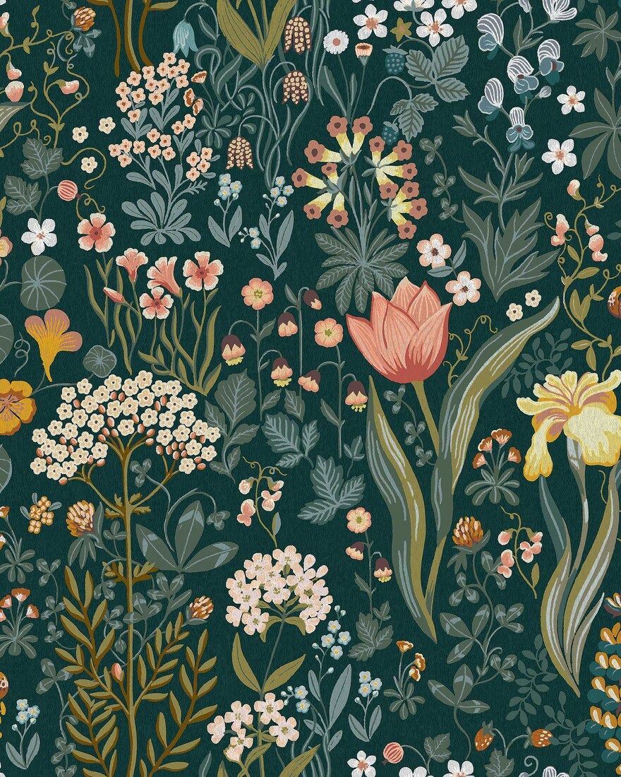 2055 Blomsterhav Multicoloured Icons Wallpaper by Boråstapeter