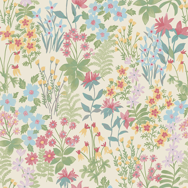205601 Agnala Floral Meadow Spring Floral Multi/Pink Wallpaper by Grandeco