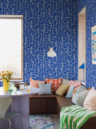 2072 My Secret Garden Light Blue and White Graphics Wallpaper by Boråstapeter