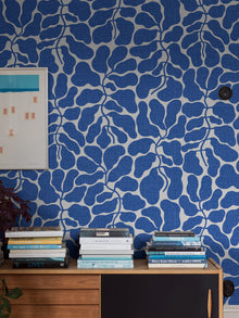 2072 My Secret Garden Light Blue and White Graphics Wallpaper by Boråstapeter