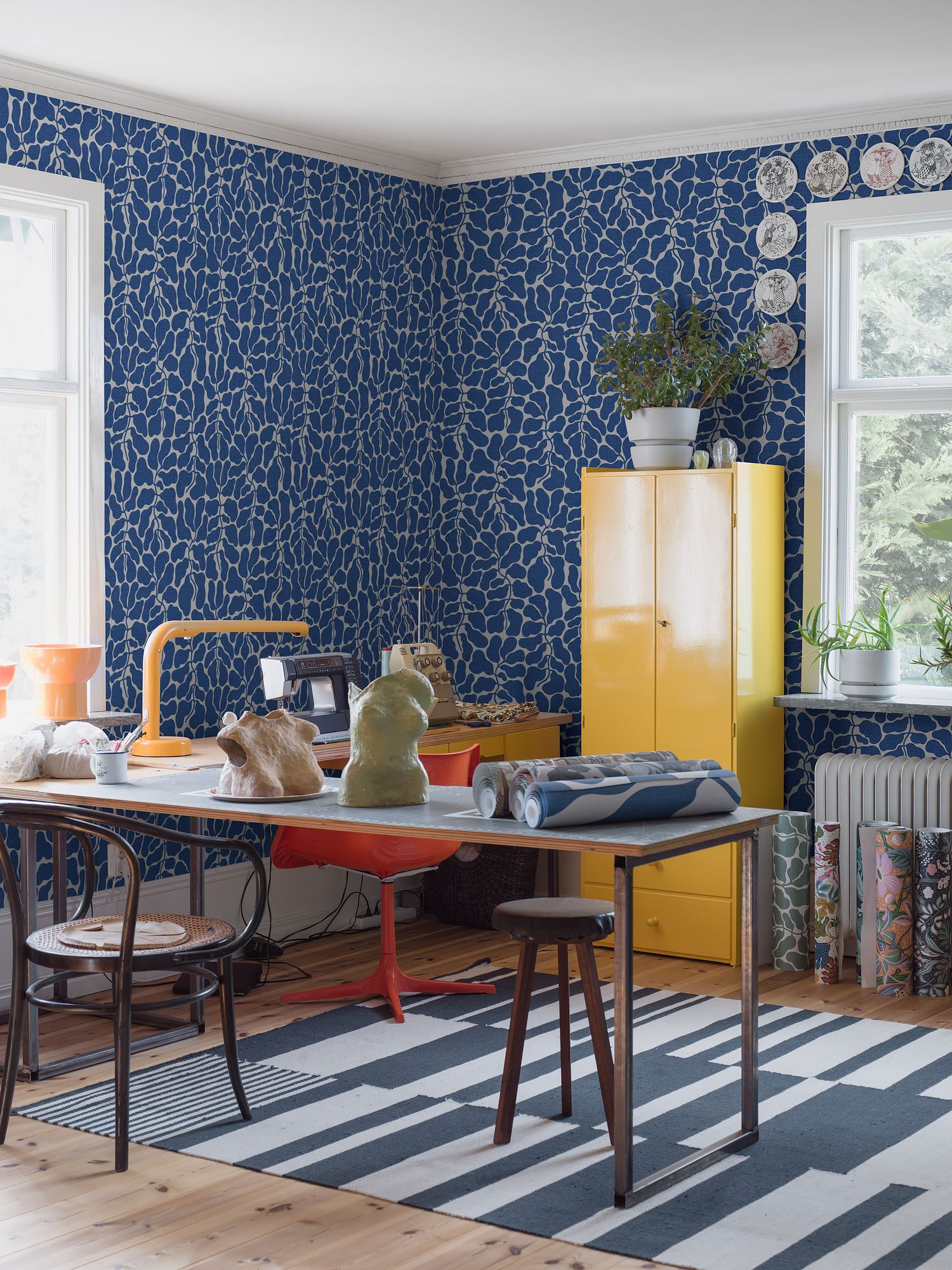 2072 My Secret Garden Light Blue and White Graphics Wallpaper by Boråstapeter