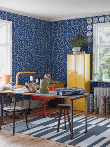2072 My Secret Garden Light Blue and White Graphics Wallpaper by Boråstapeter