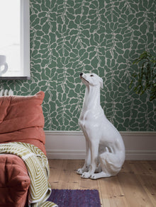 2073 My Secret Garden Light Green and White Graphics Wallpaper by Boråstapeter
