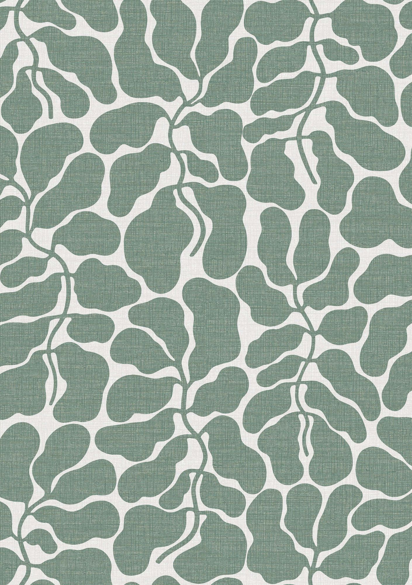 2073 My Secret Garden Light Green and White Graphics Wallpaper by Boråstapeter