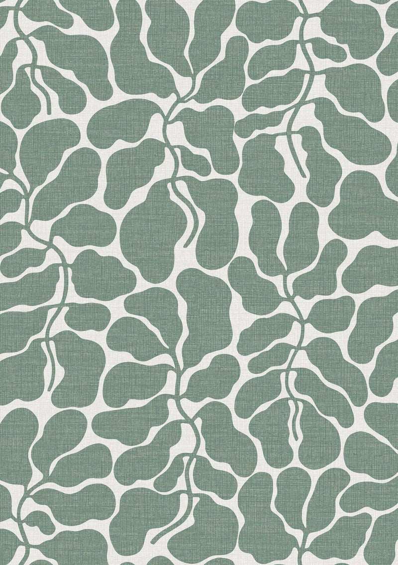 2073 My Secret Garden Light Green and White Graphics Wallpaper by Boråstapeter