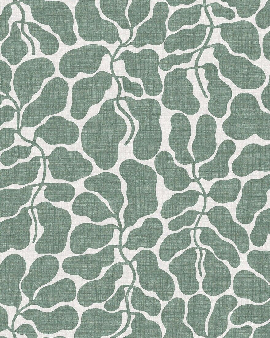 2073 My Secret Garden Light Green and White Graphics Wallpaper by Boråstapeter