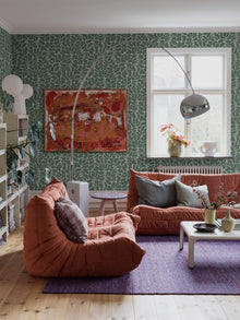 2073 My Secret Garden Light Green and White Graphics Wallpaper by Boråstapeter