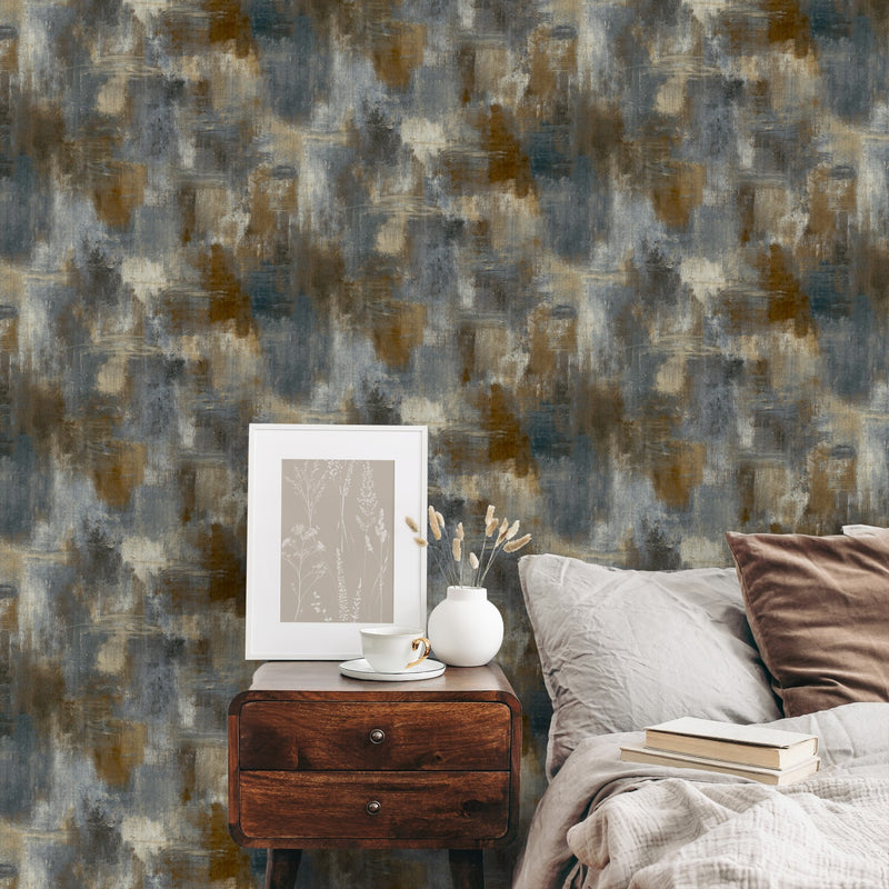 Abstract Texture Blue Paul Moneypenny Wallpaper by Grandeco
