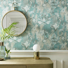 2109-156-03 Pavilion Ornamenta Aqua Green Wallpaper By 1838 Wallcoverings