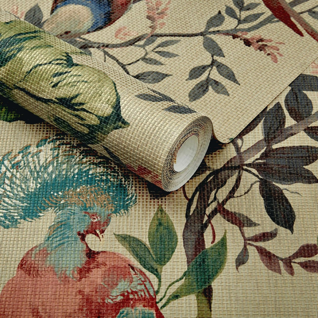 2109-157-01 Pavilion Bird Sonnet Lacquer Wallpaper By 1838 Wallcoverings
