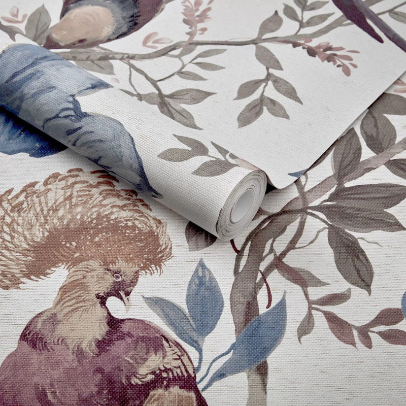 2109-157-02 Pavilion Bird Sonnet Chambray Blue Wallpaper By 1838 Wallcoverings
