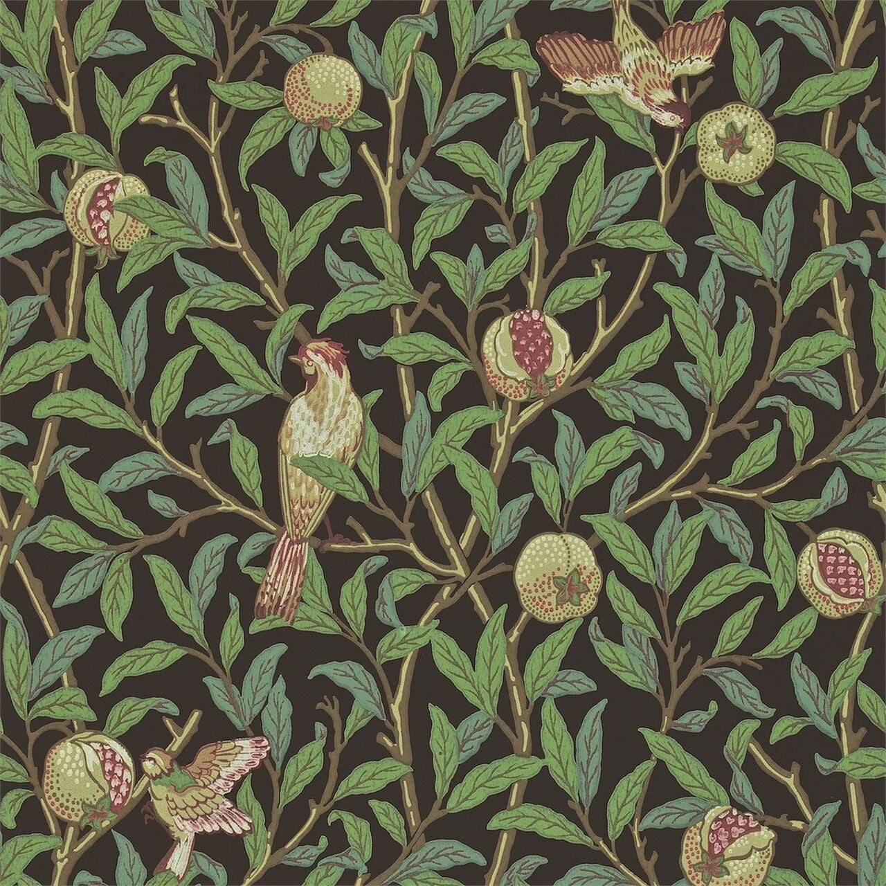 212537 ( DARW212537 ) Bird & Pomegranate Archive II Wallpaper by Morris & Co