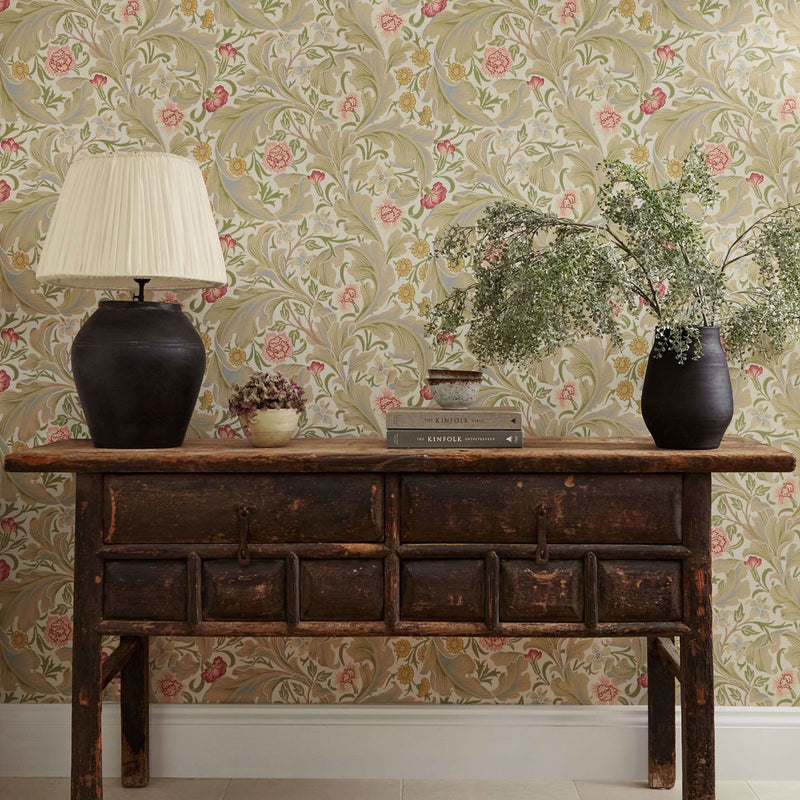 212544 Leicester Morris & Friends Marble & Rose Wallpaper by Morris & Co