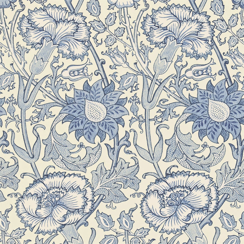 212567 Pink & Rose Morris & Friends Indigo Wallpaper by Morris & Co