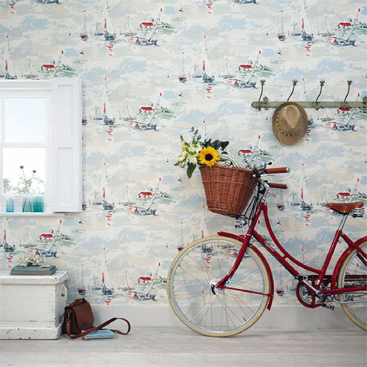 Sail Away Sky Blue Wallpaper by Sanderson
