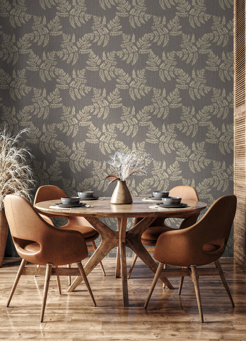 2148 Anaya Fern Charcoal Wallpaper by Belgravia