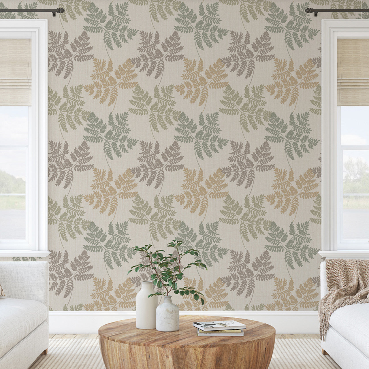 2149 Anaya Fern Green Wallpaper by Belgravia