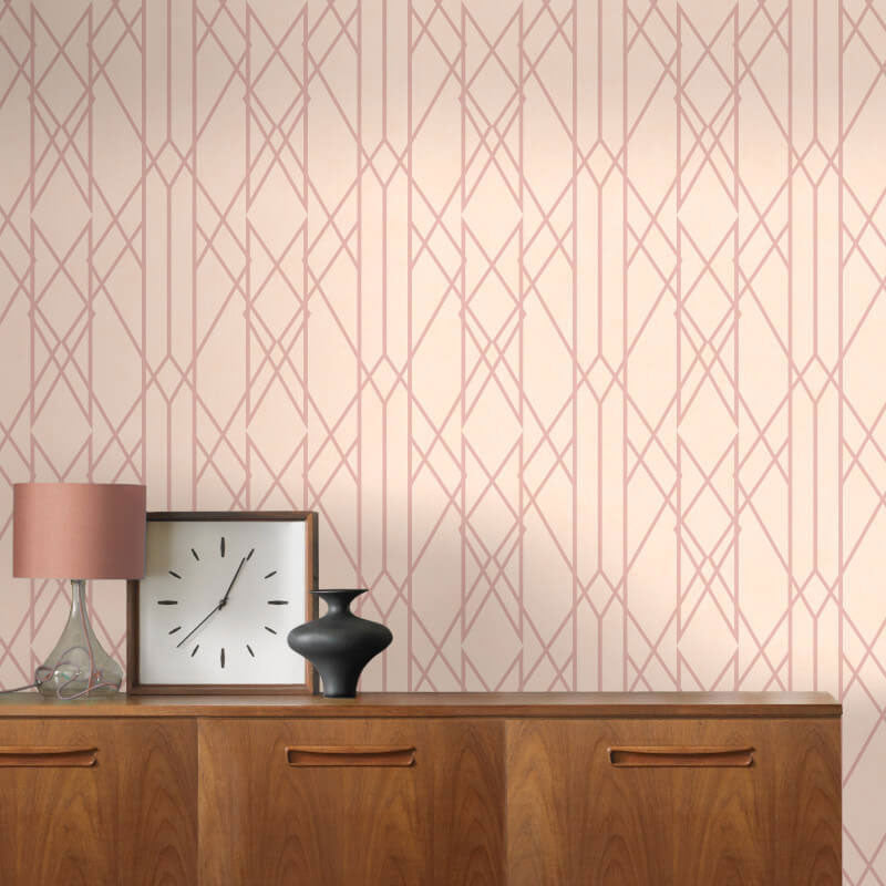 215106 Kristina Blush Geo Wallpaper By Rasch