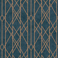 Kristina Geo Navy Wallpaper By Rasch