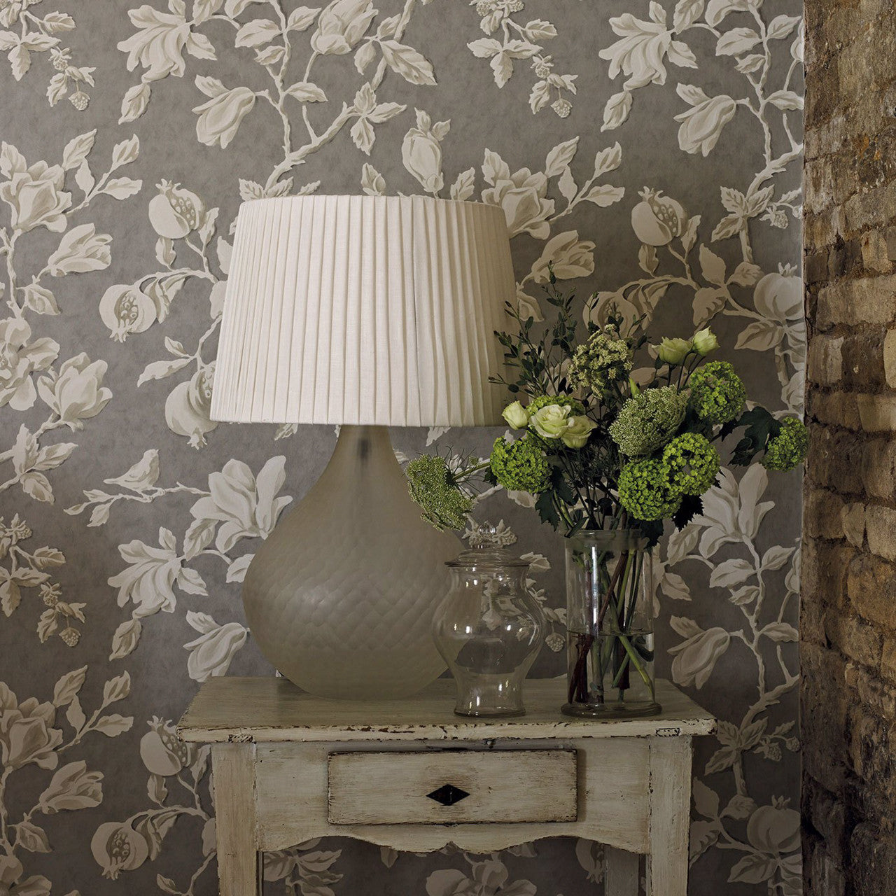 215726 ( DWOW215726 ) Magnolia & Pomegranate Woodland Walk Wallpaper by Sanderson