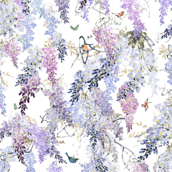 216297 Wisteria Falls Panel B Waterperry Wallpaper by Sanderson