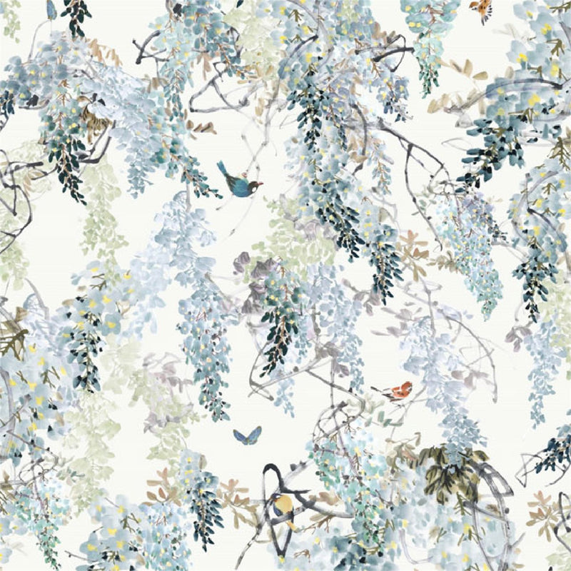 216298 Wisteria Falls Panel A Waterperry Wallpaper by Sanderson