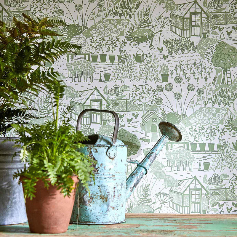 216351 The Allotment The Potting Room Wallpaper By Sanderson Home
