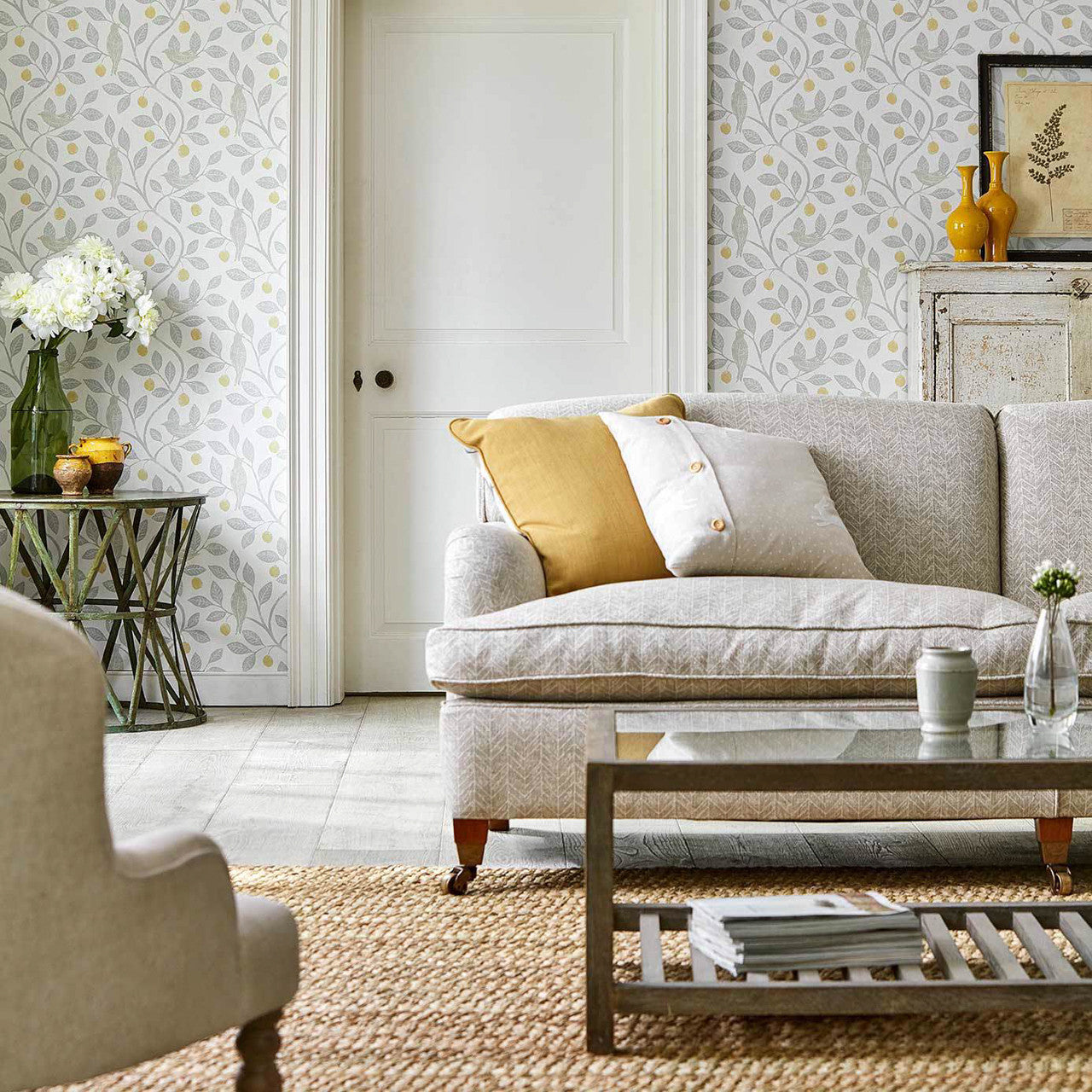 216363 Damson Tree The Potting Room Wallpaper By Sanderson Home