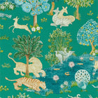 216765 Pamir Garden Teal-Peacock Caspian Wallpaper by Sanderson