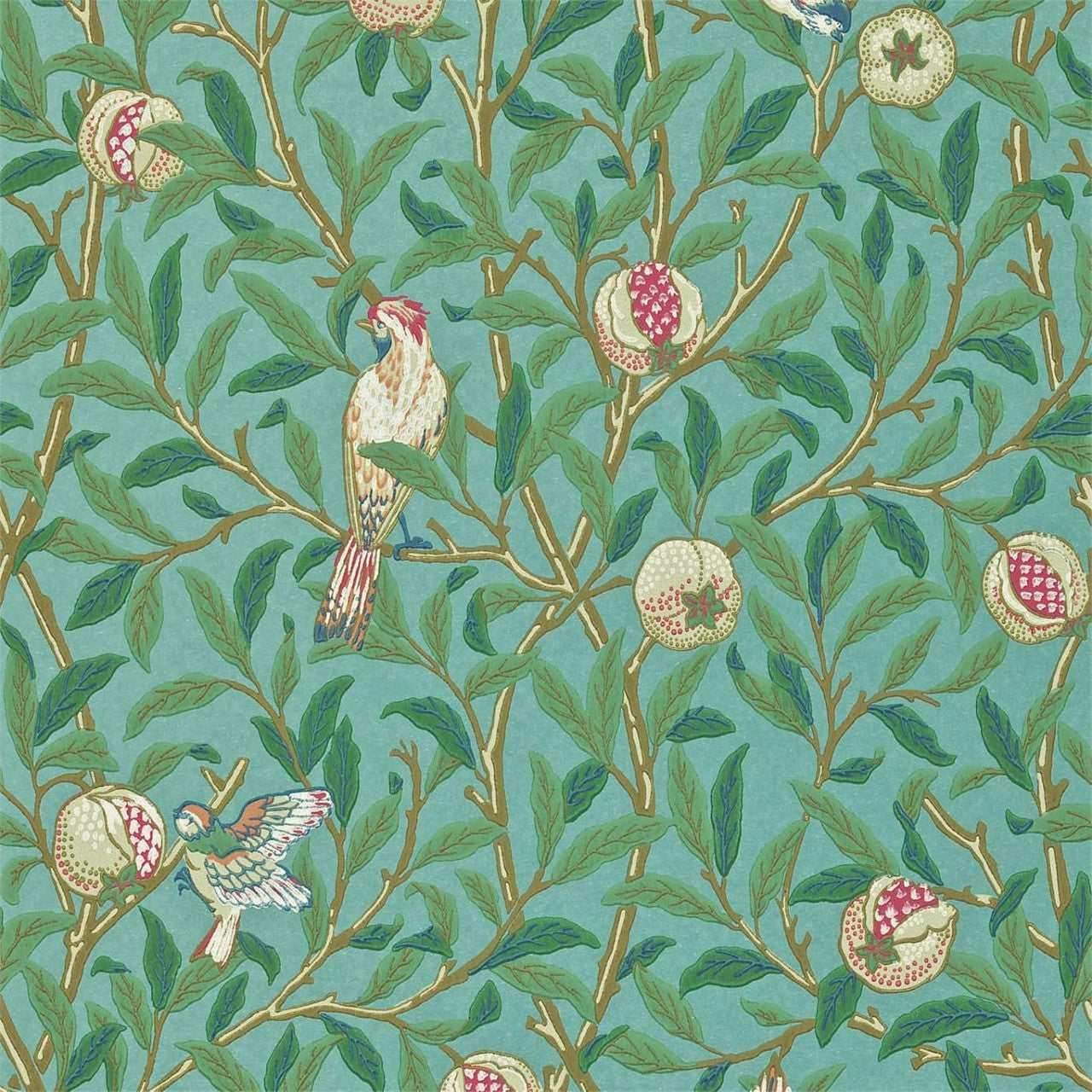 216820 Bird & Pomegranate Compilation Wallpaper By Morris & Co