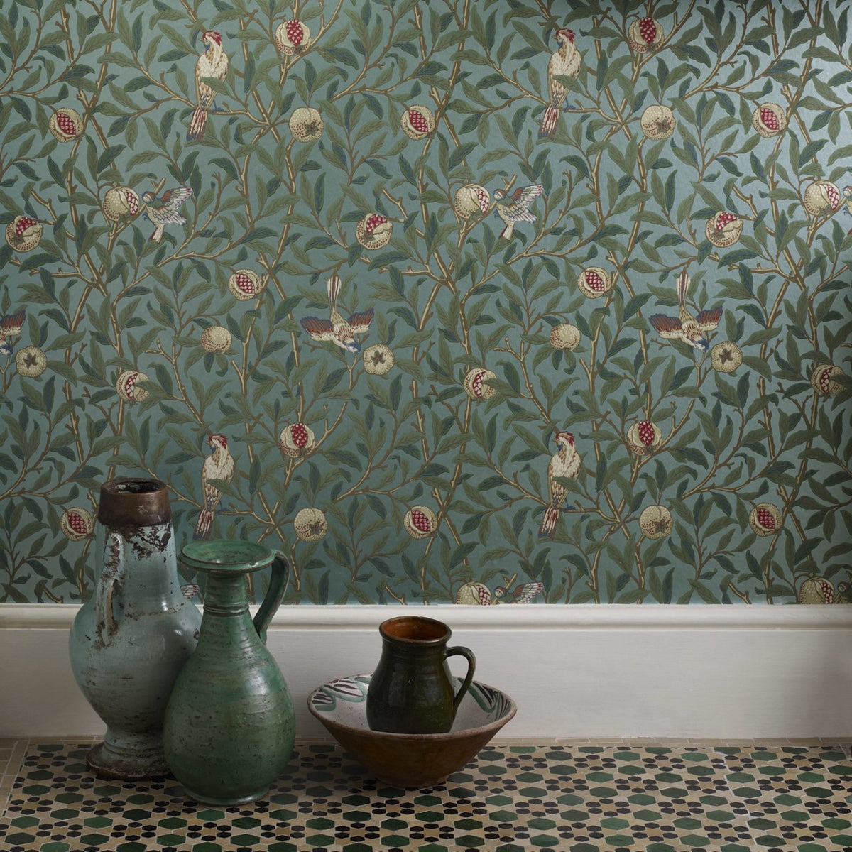 Bird & Pomegranate Compilation Wallpaper By Morris & Co