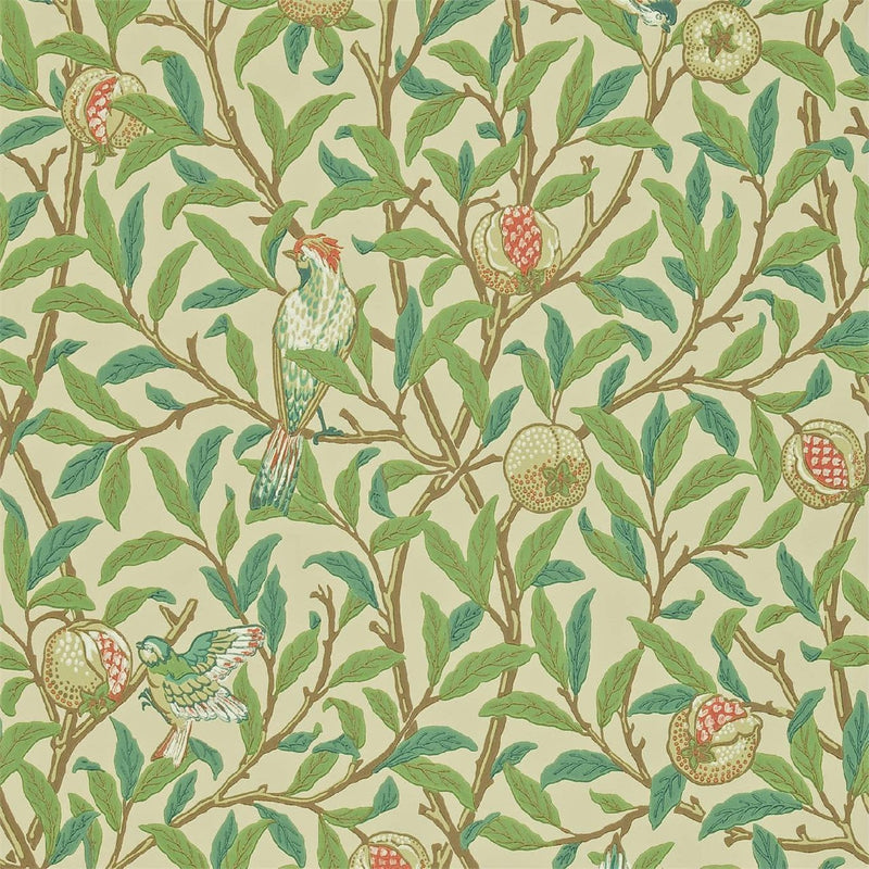 216841 Bird & Pomegranate Compilation Wallpaper By Morris & Co