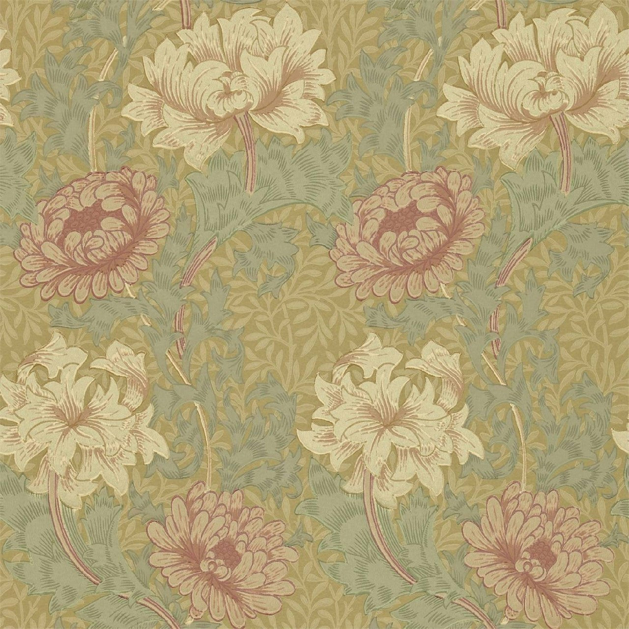216860 Chrysanthemum Compilation Wallpaper by Morris & Co