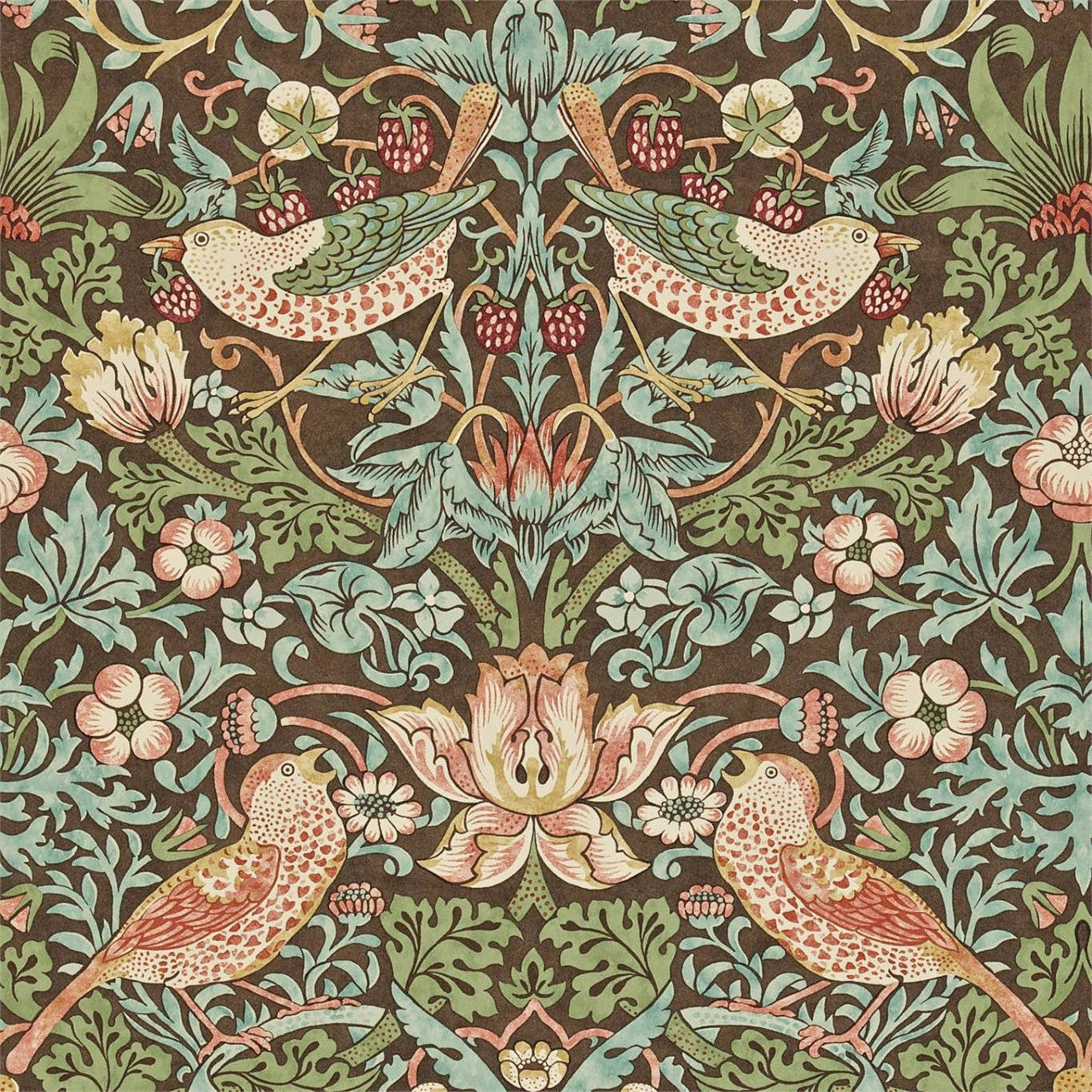 216868 Strawberry Thief Compilation Wallpaper By Morris & Co