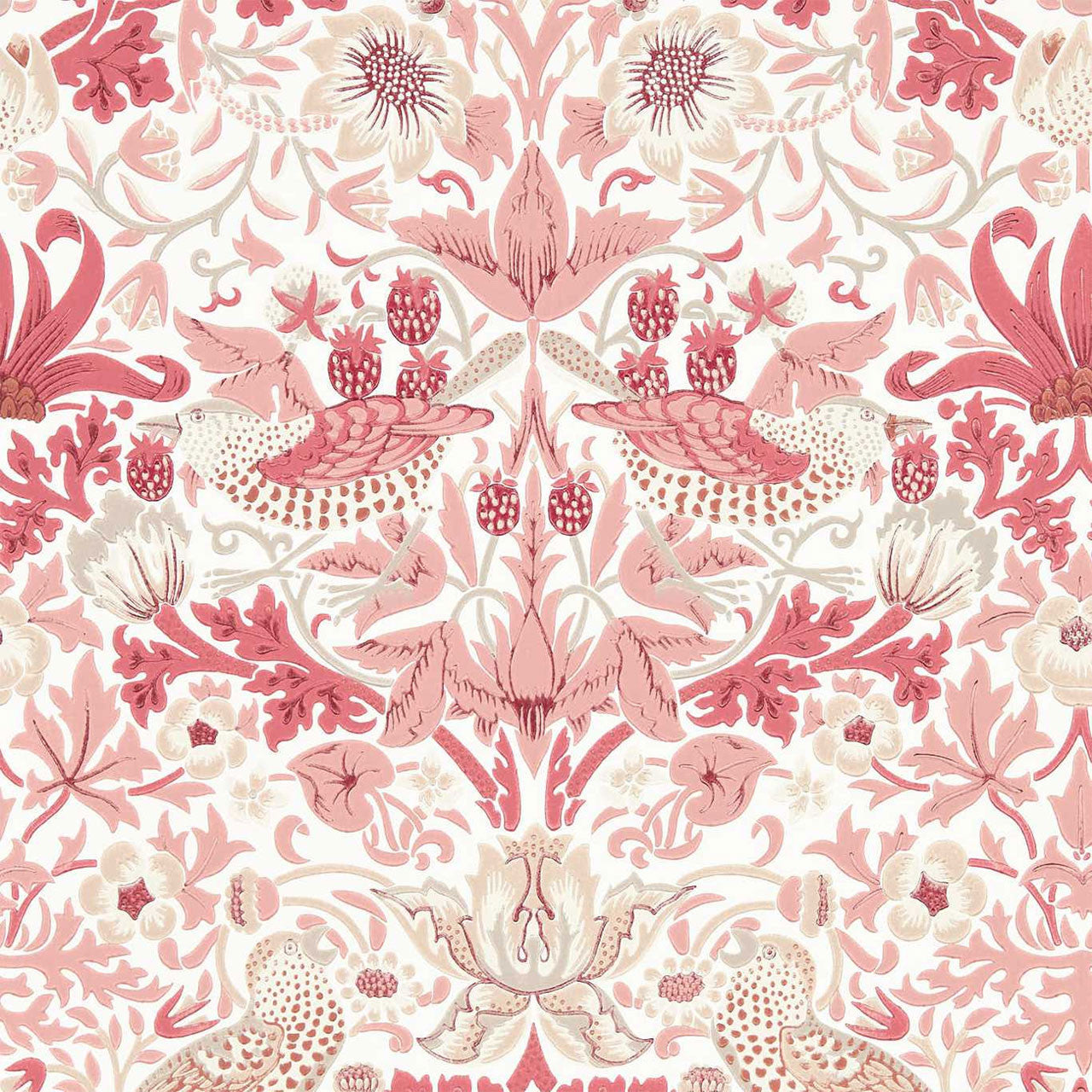 217059 Simply Strawberry Thief Simply Morris Wallpaper By Morris & Co