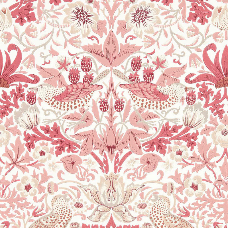 217059 Simply Strawberry Thief Simply Morris Wallpaper By Morris & Co