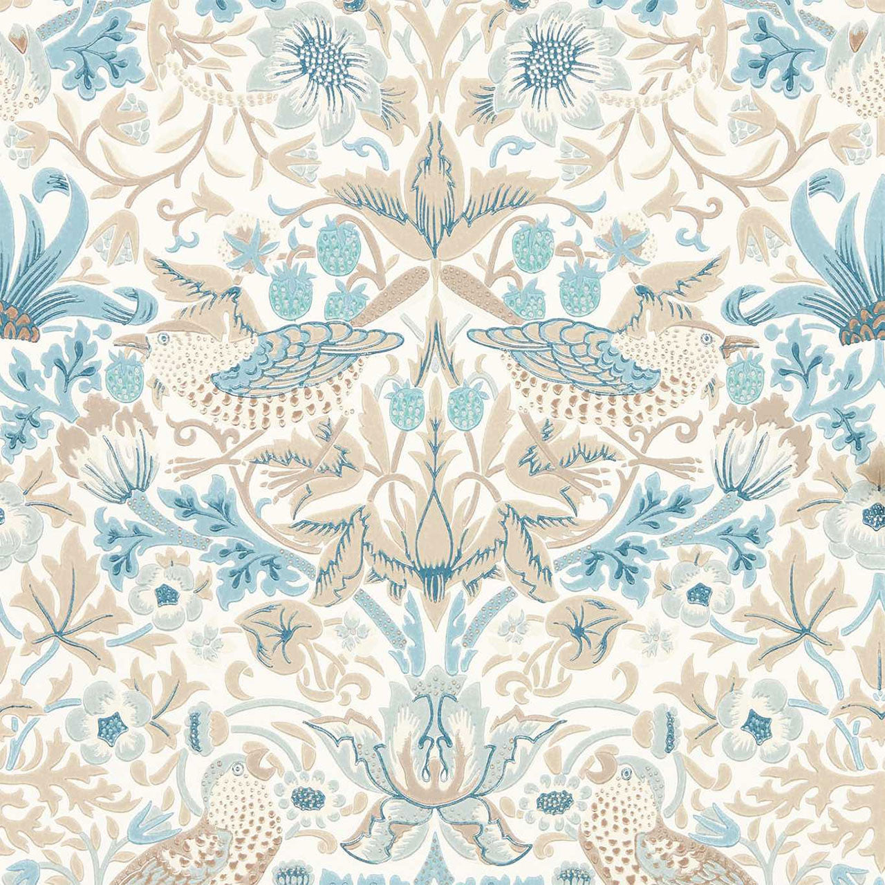217060 Simply Strawberry Thief Simply Morris Wallpaper By Morris & Co