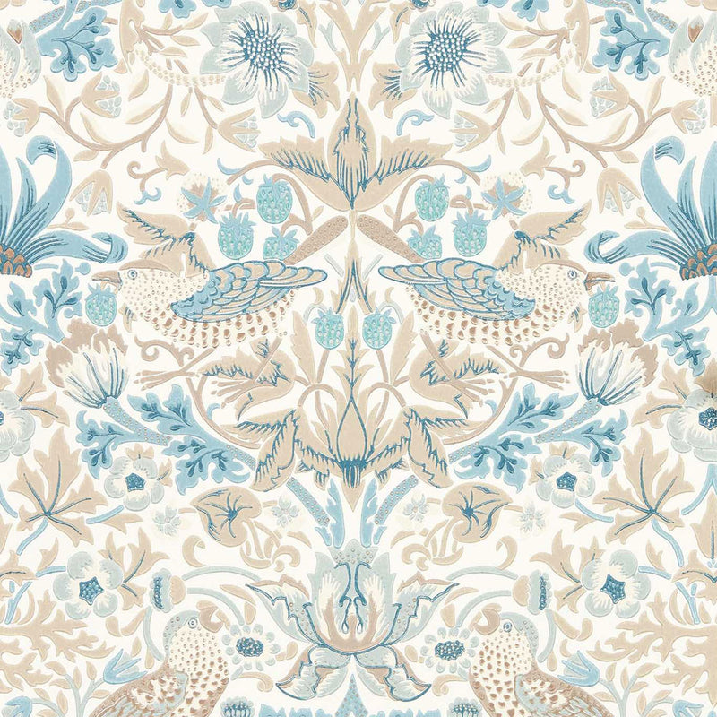 217060 Simply Strawberry Thief Simply Morris Wallpaper By Morris & Co