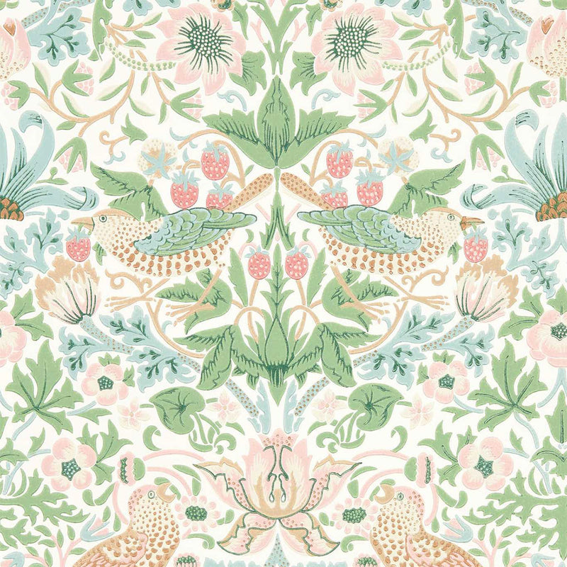 217061 Simply Strawberry Thief Simply Morris Wallpaper By Morris & Co