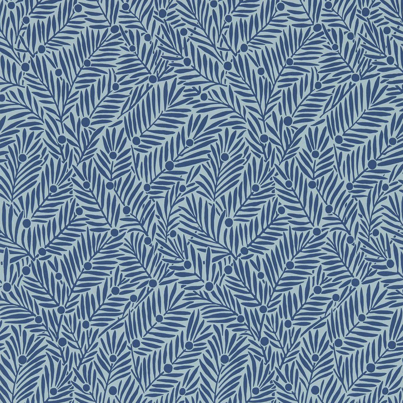 217349 Yew & Aril Bedford Park Indigo Wallpaper by Morris & Co