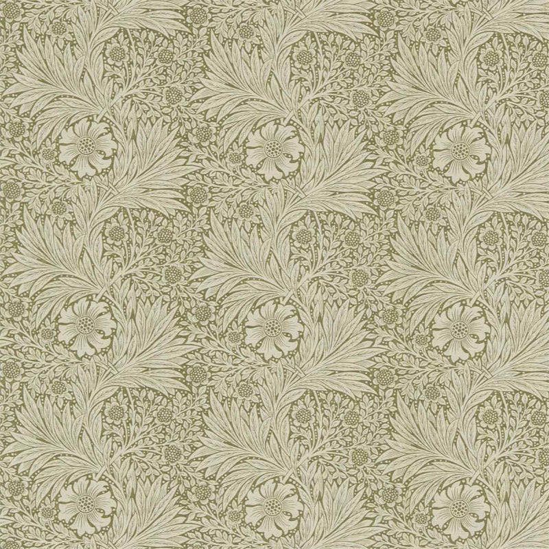 220318 Marigold Archive Prints Olive/Linen Fabric by Morris & Co