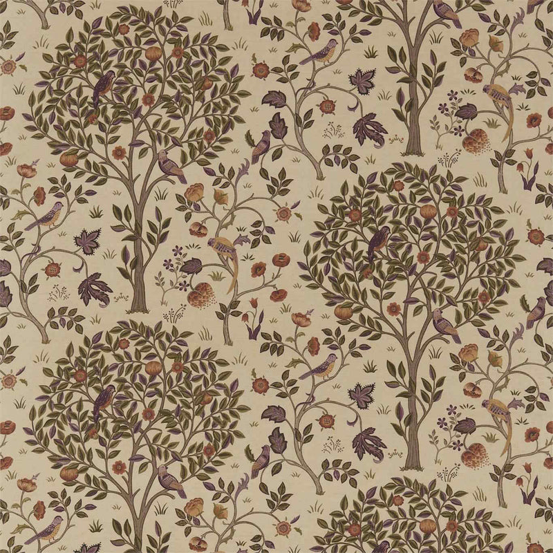 220326 Kelmscott Tree Archive Prints Mulberry/Russet Fabric by Morris & Co