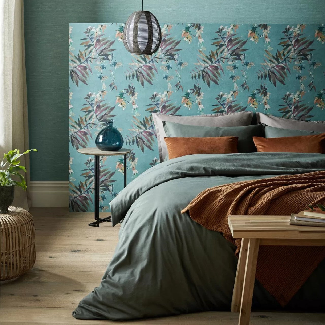 2210-160-02 Essence Aquamarine Teal Wallpaper By 1838 Wallcoverings