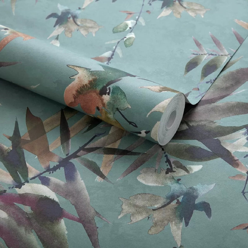 2210-160-02 Essence Aquamarine Teal Wallpaper By 1838 Wallcoverings