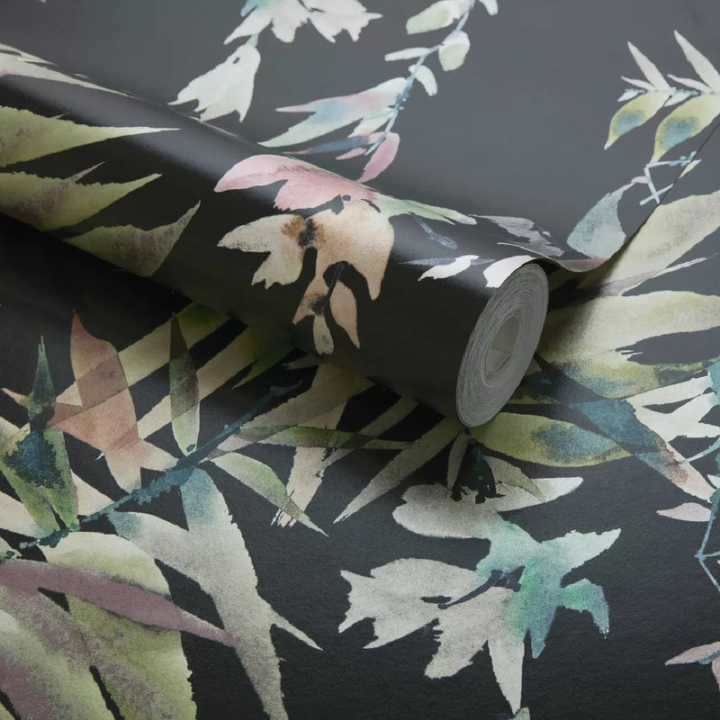 2210-160-03 Essence Sable Black Wallpaper By 1838 Wallcoverings