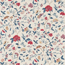 222079 Sissinghurst Country House Indigo/Ruby Fabric by Sanderson