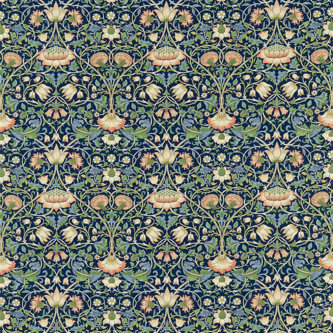 222521 Lodden Archive II Prints Indigo/Mineral Fabric by Morris & Co